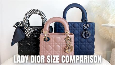 blue mini lady dior|lady dior mini vs small.